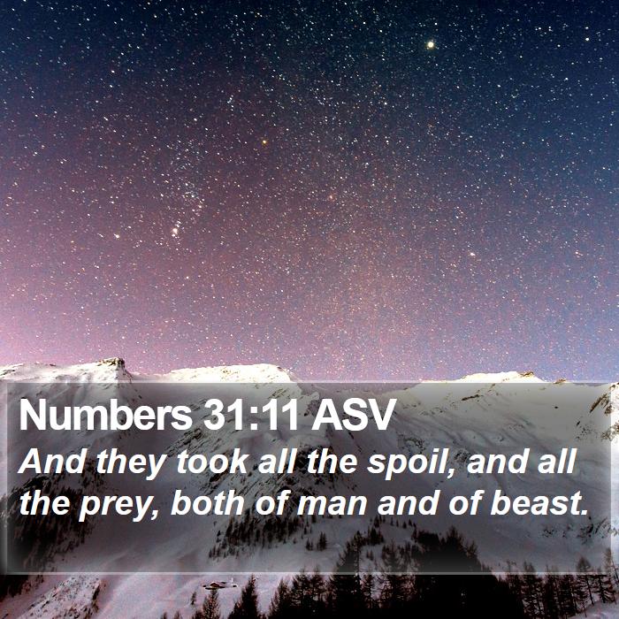 Numbers 31:11 ASV Bible Study