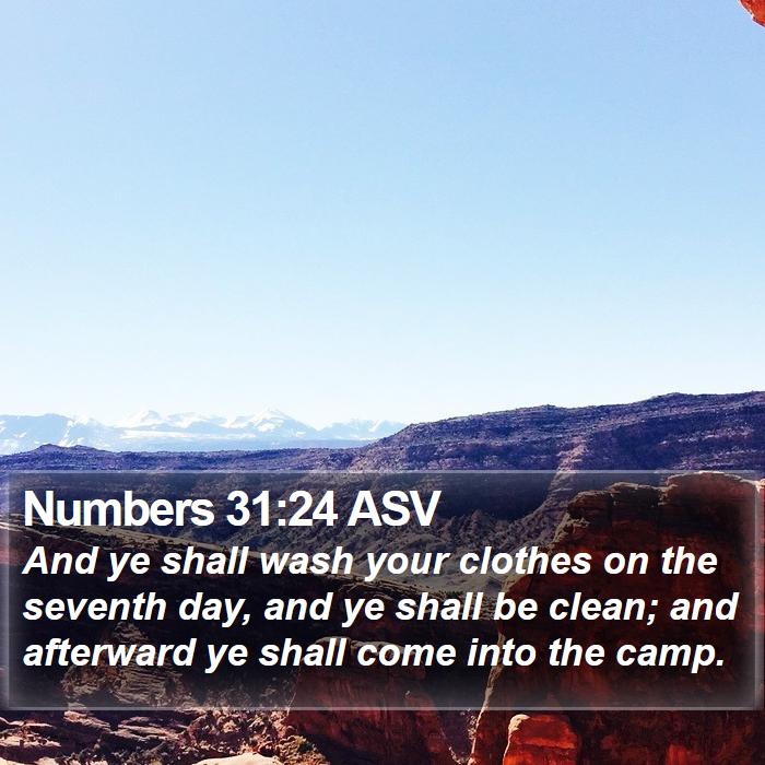 Numbers 31:24 ASV Bible Study