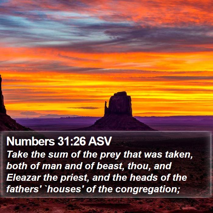 Numbers 31:26 ASV Bible Study