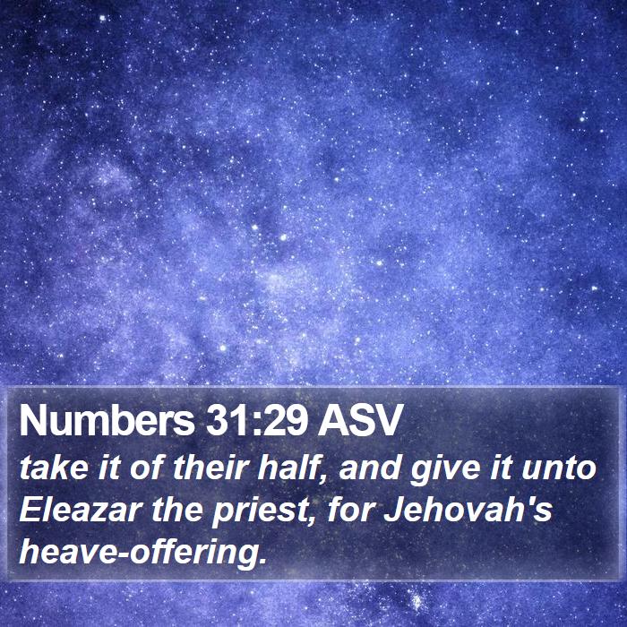 Numbers 31:29 ASV Bible Study