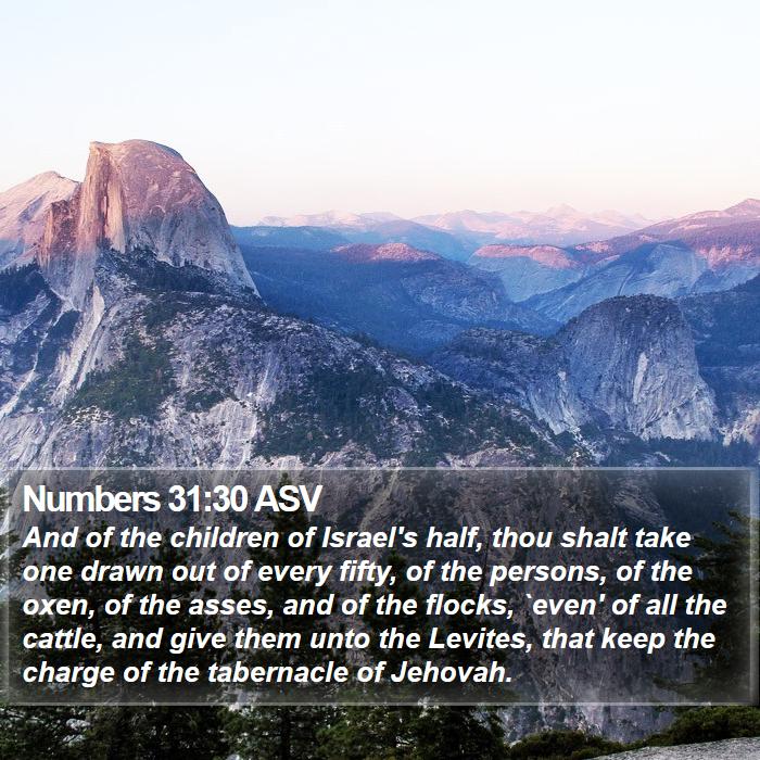 Numbers 31:30 ASV Bible Study