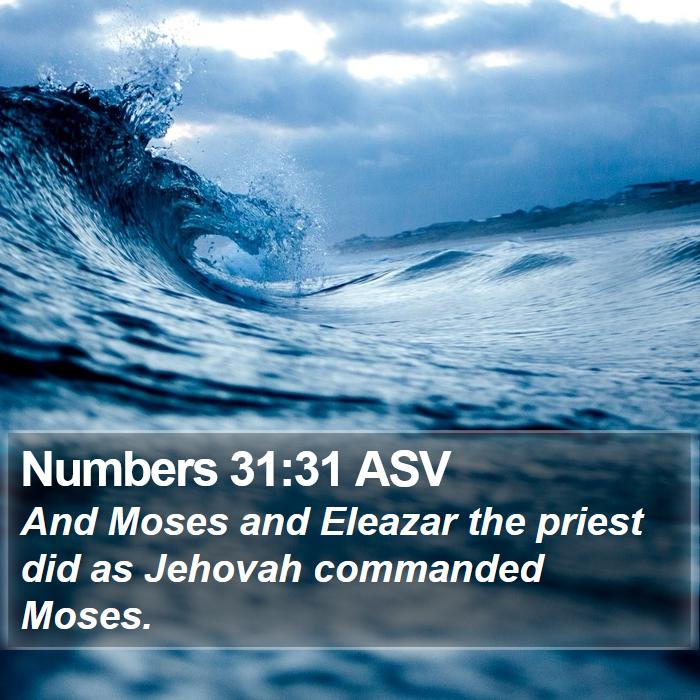 Numbers 31:31 ASV Bible Study