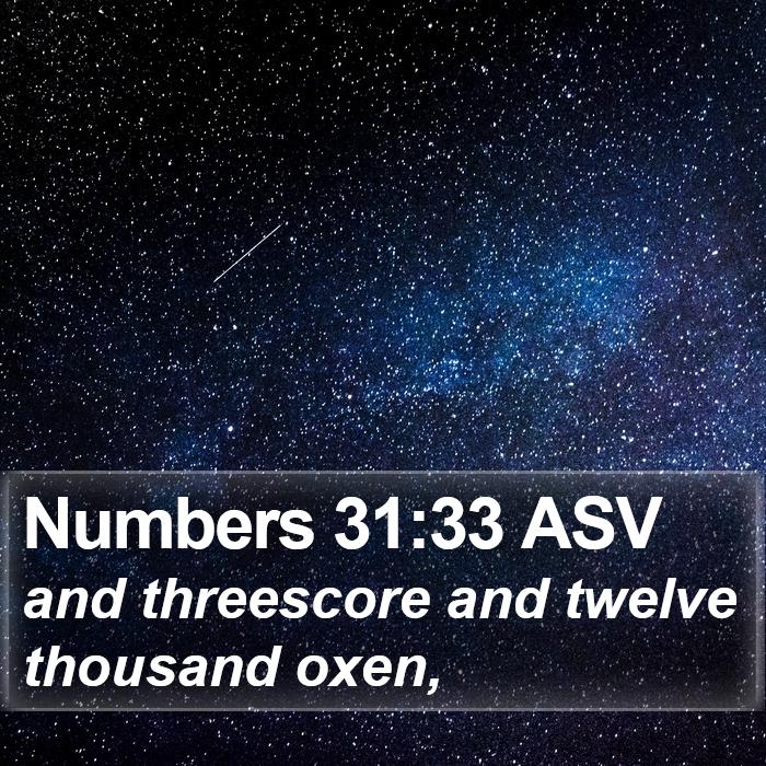 Numbers 31:33 ASV Bible Study