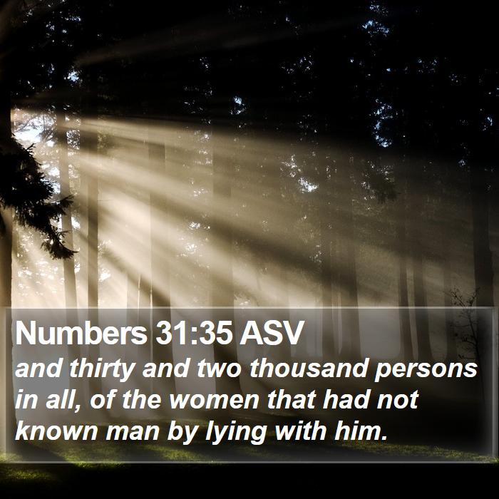 Numbers 31:35 ASV Bible Study