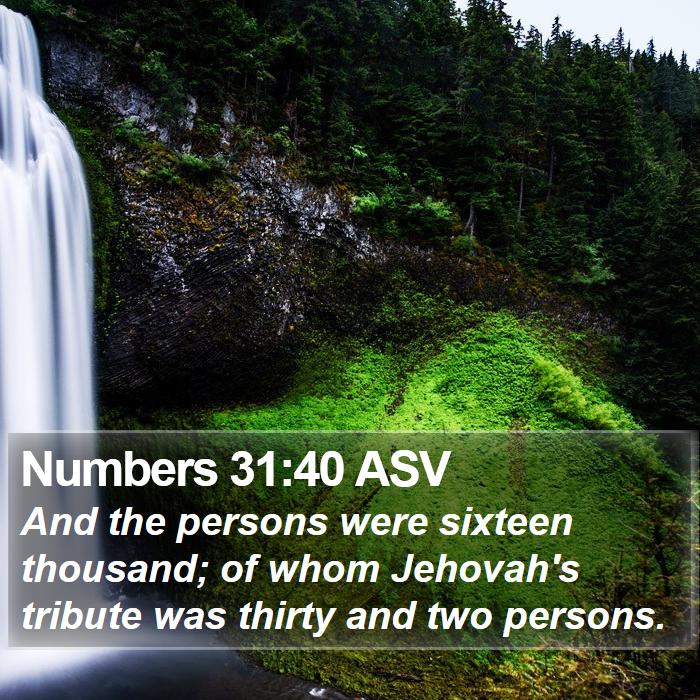 Numbers 31:40 ASV Bible Study