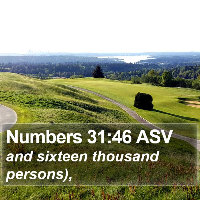 Numbers 31:46 ASV Bible Study