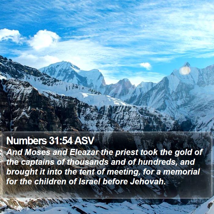 Numbers 31:54 ASV Bible Study