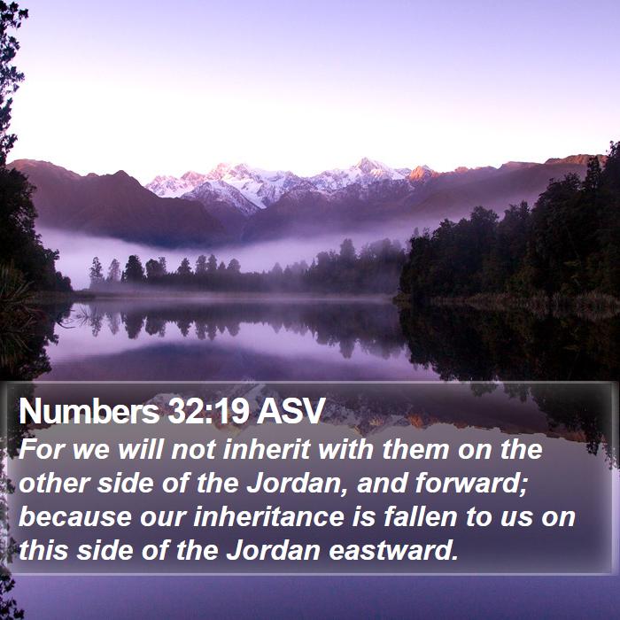 Numbers 32:19 ASV Bible Study