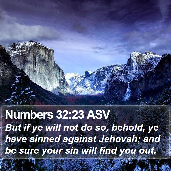 Numbers 32:23 ASV Bible Study