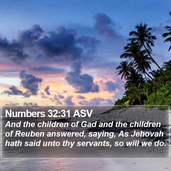 Numbers 32:31 ASV Bible Study