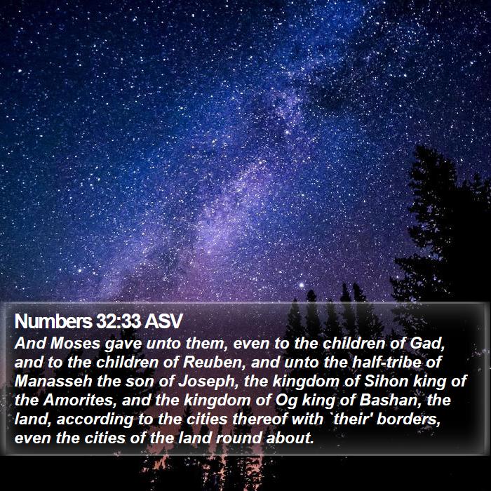 Numbers 32:33 ASV Bible Study