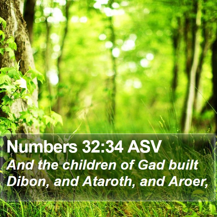 Numbers 32:34 ASV Bible Study