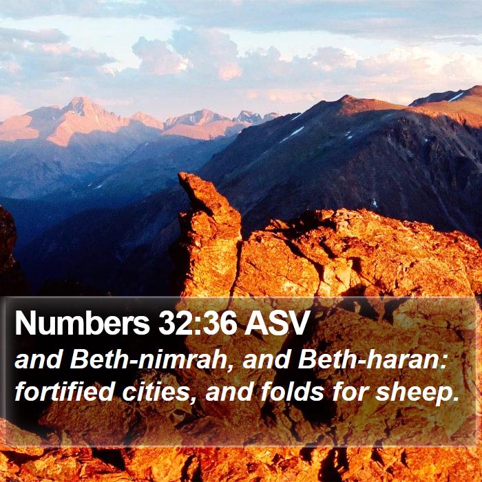 Numbers 32:36 ASV Bible Study