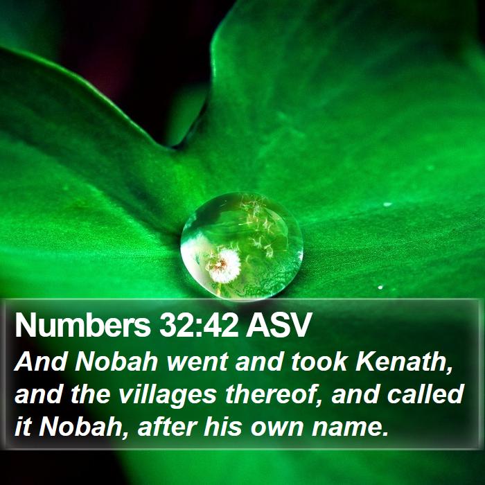 Numbers 32:42 ASV Bible Study