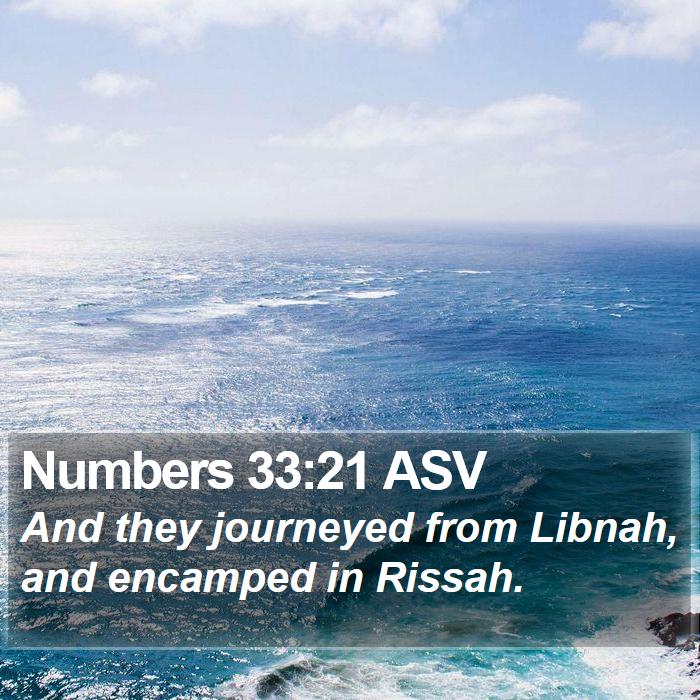 Numbers 33:21 ASV Bible Study