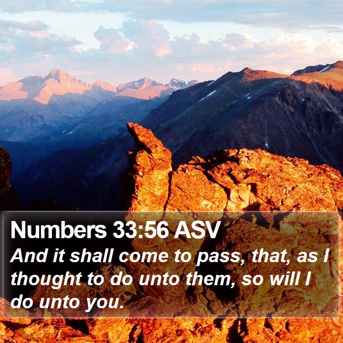 Numbers 33:56 ASV Bible Study