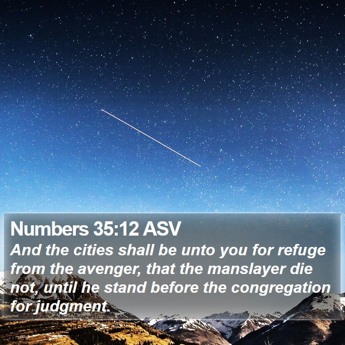 Numbers 35:12 ASV Bible Study