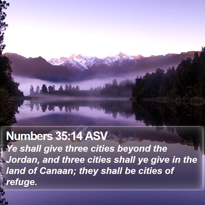 Numbers 35:14 ASV Bible Study