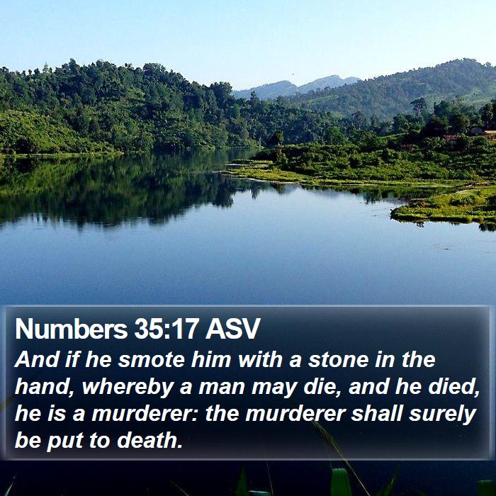 Numbers 35:17 ASV Bible Study