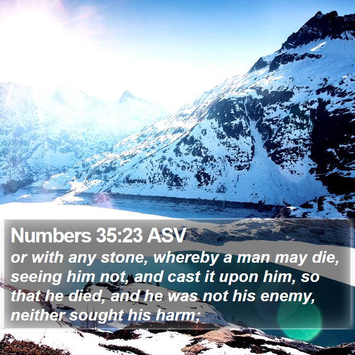 Numbers 35:23 ASV Bible Study