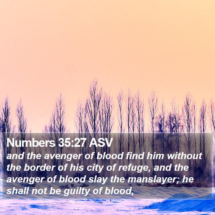 Numbers 35:27 ASV Bible Study