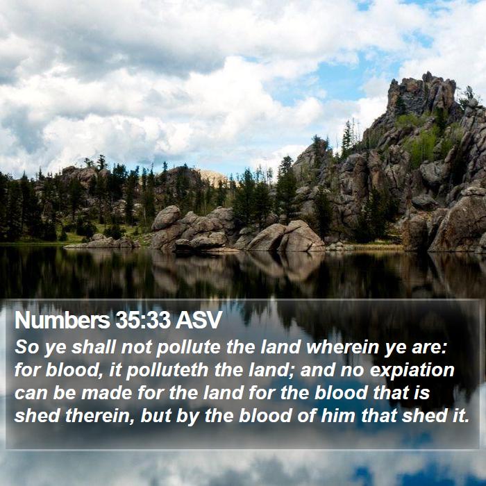 Numbers 35:33 ASV Bible Study