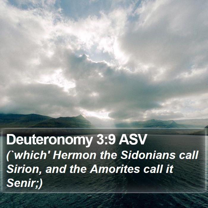 Deuteronomy 3:9 ASV Bible Study