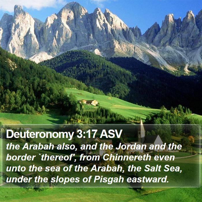 Deuteronomy 3:17 ASV Bible Study