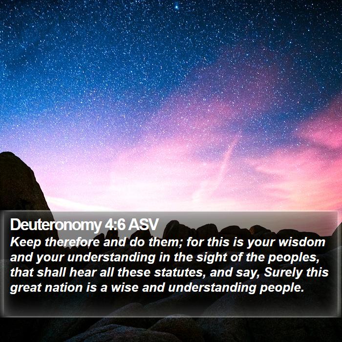 Deuteronomy 4:6 ASV Bible Study