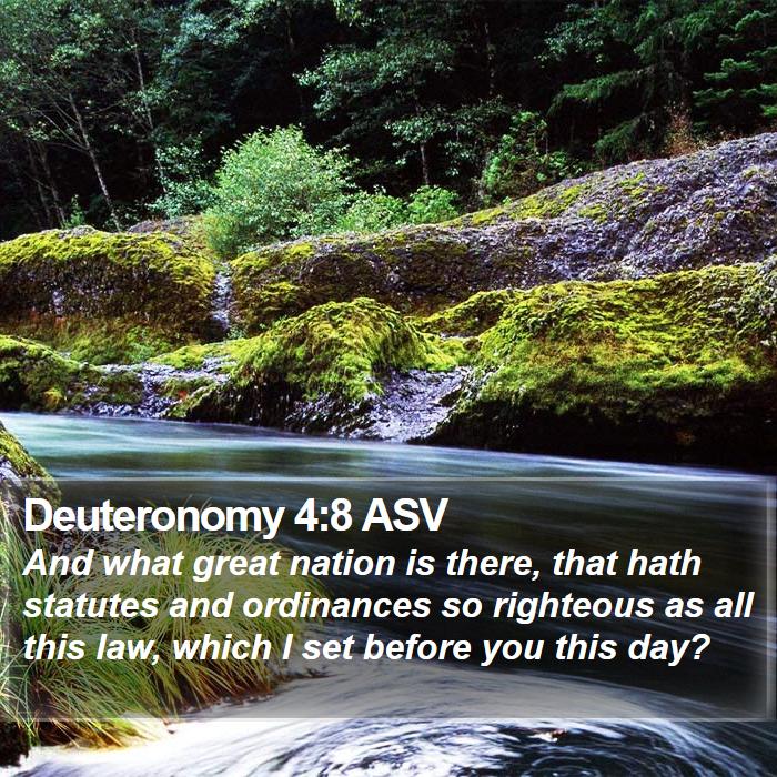 Deuteronomy 4:8 ASV Bible Study