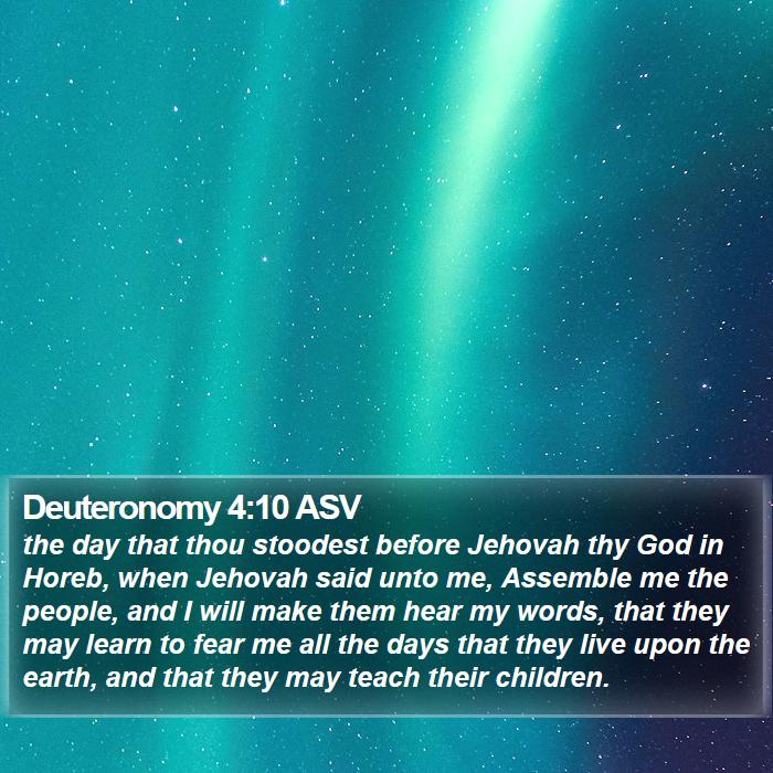 Deuteronomy 4:10 ASV Bible Study