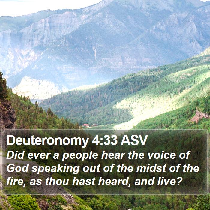 Deuteronomy 4:33 ASV Bible Study