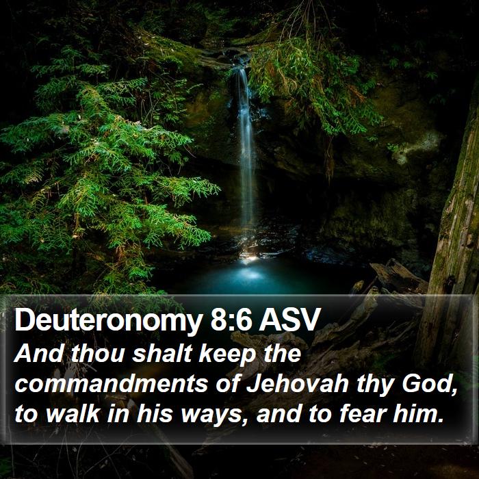 Deuteronomy 8:6 ASV Bible Study