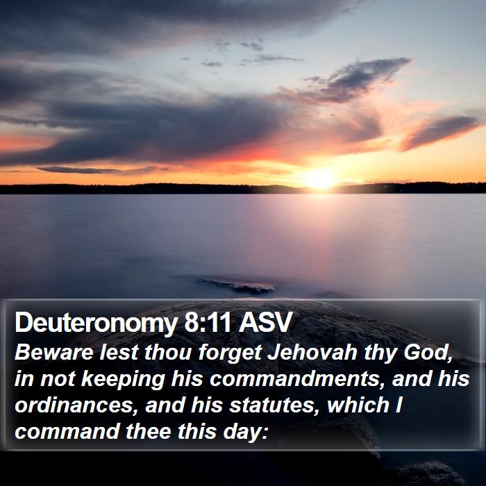 Deuteronomy 8:11 ASV Bible Study