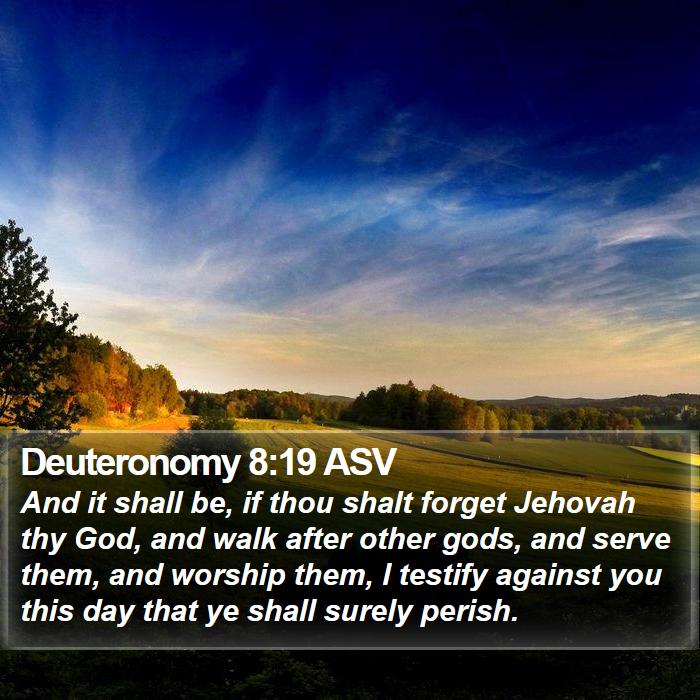 Deuteronomy 8:19 ASV Bible Study