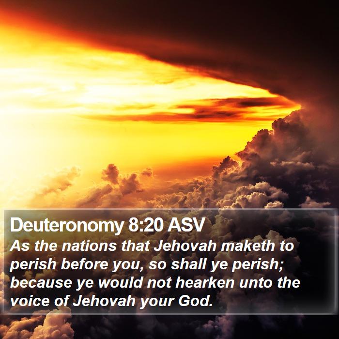 Deuteronomy 8:20 ASV Bible Study