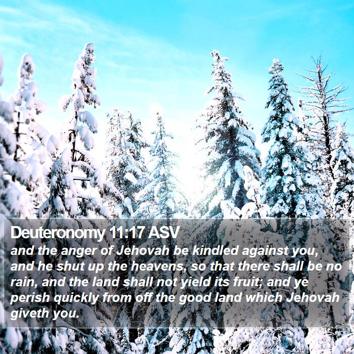 Deuteronomy 11:17 ASV Bible Study