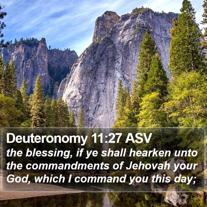 Deuteronomy 11:27 ASV Bible Study