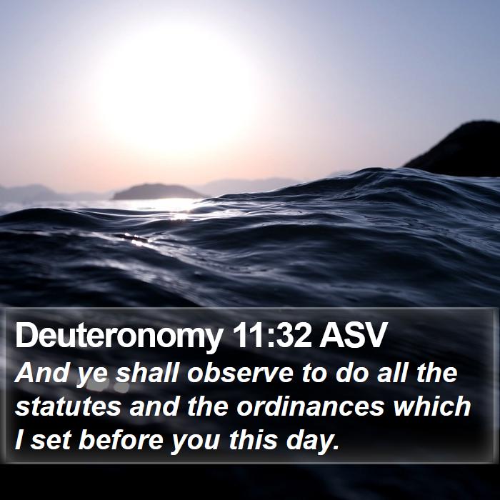 Deuteronomy 11:32 ASV Bible Study