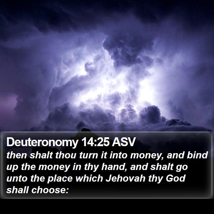 Deuteronomy 14:25 ASV Bible Study