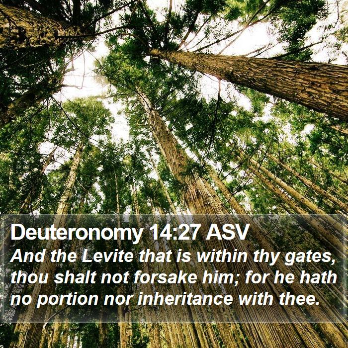 Deuteronomy 14:27 ASV Bible Study