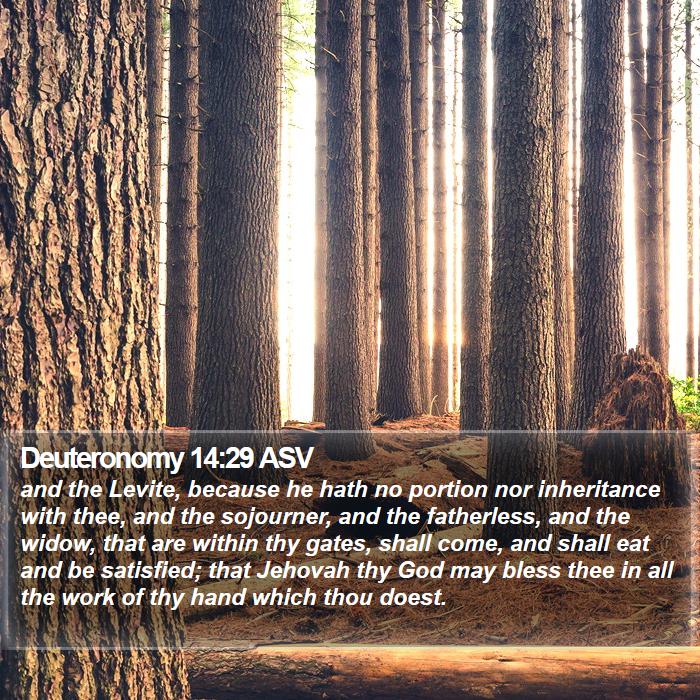 Deuteronomy 14:29 ASV Bible Study