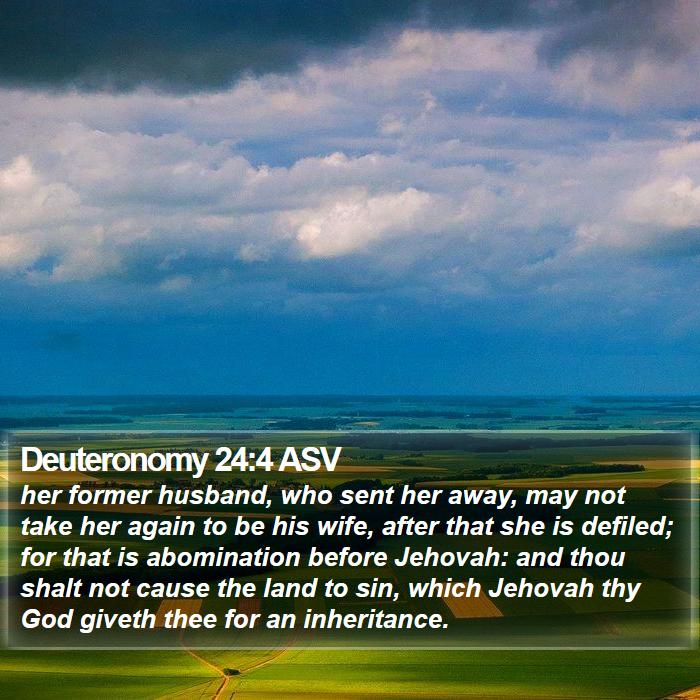 Deuteronomy 24:4 ASV Bible Study