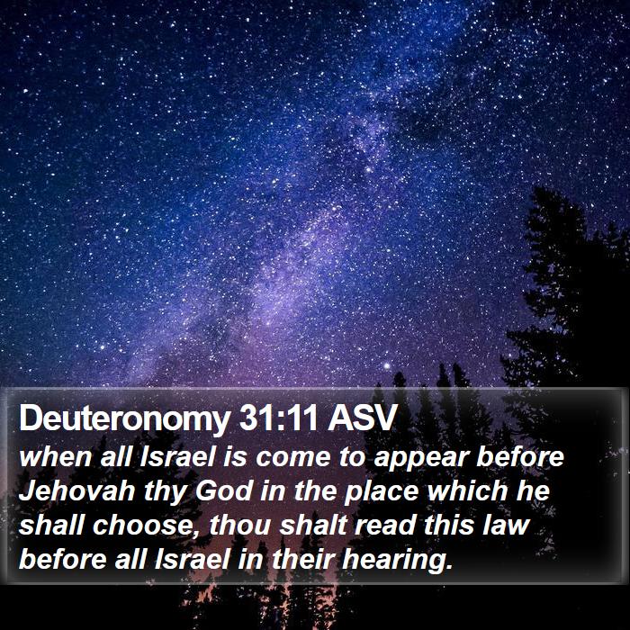 Deuteronomy 31:11 ASV Bible Study