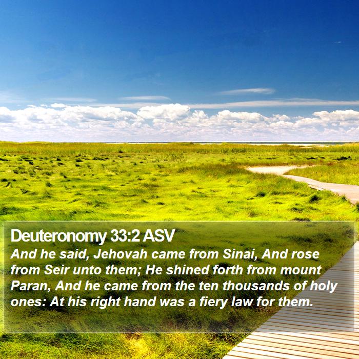 Deuteronomy 33:2 ASV Bible Study