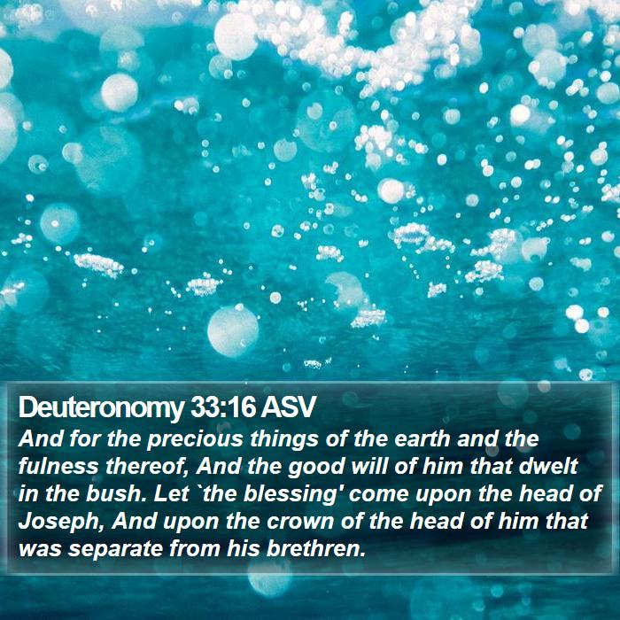 Deuteronomy 33:16 ASV Bible Study