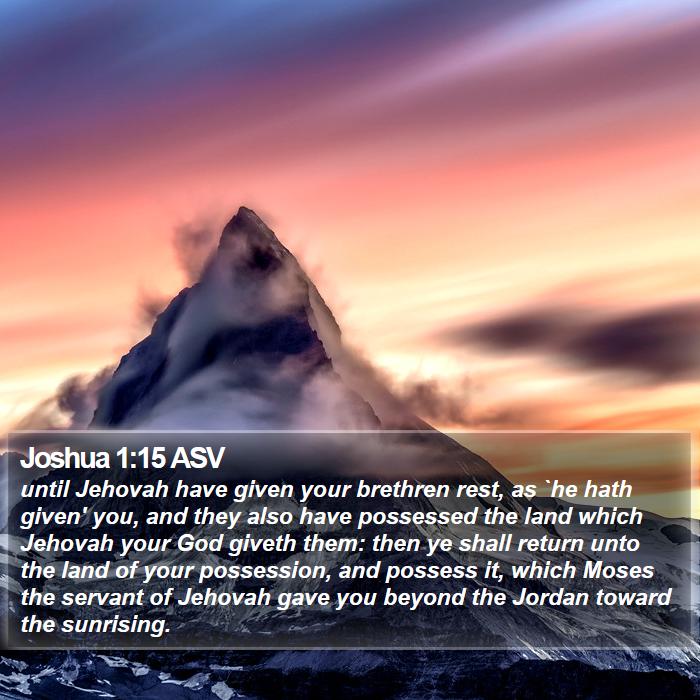 Joshua 1:15 ASV Bible Study