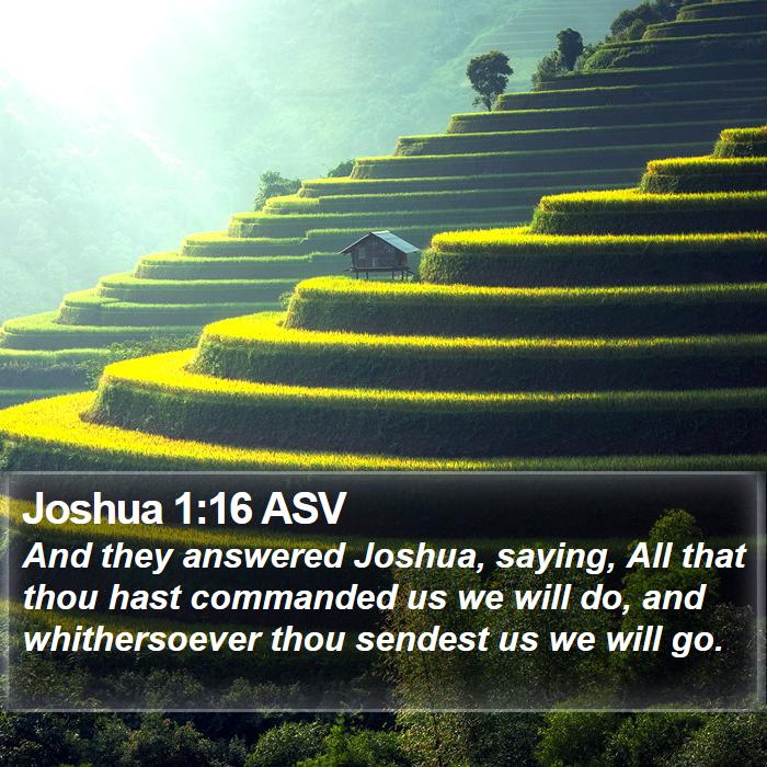 Joshua 1:16 ASV Bible Study