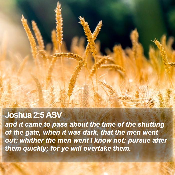 Joshua 2:5 ASV Bible Study