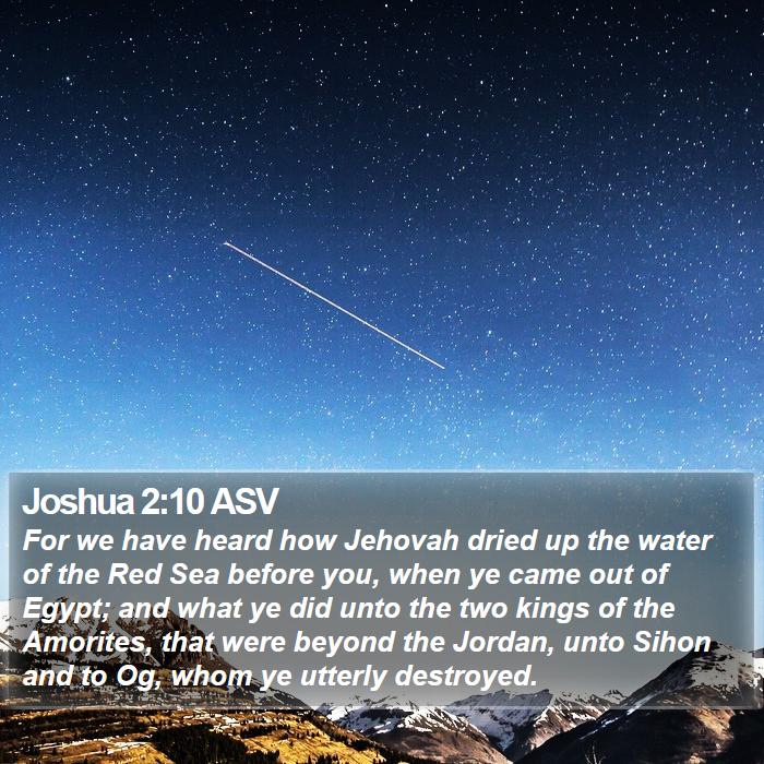 Joshua 2:10 ASV Bible Study